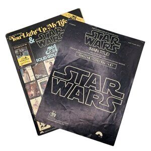 Star Wars Sheet Music Lot - Main Title & Solid Gold Songs - Big Note Piano & Eas